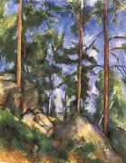 Paul Cezanne pine trees and rock Spain oil painting artist